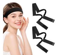 2 fasce per parrucche, morbide e indolori, con aperture per le orecchie, per parrucche, design curvo alle orecchie, antiscivolo, comode fasce frontali per una tenuta naturale sicura (nero)