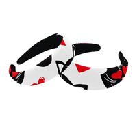 2 fasce spesse imbottite con gatto in stile cartone animato, vintage, spesse, in velluto, per ragazze, donne e uomini