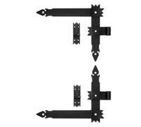 2 Fascette 360 x 300 x 50 + Morsetto 16 Angolo Cerniere Nastro per Porta Nero