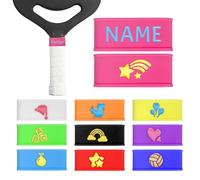 2 Fascette Personalizzate per Impugnatura da Pickleball - Adatta a Tutti i Manici Delle Racchette - Nastro Grip in Silicone per Racchetta Personalizzato con Nome - Pickleball Accessori - Rosa