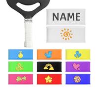 2 Fascette Personalizzate per Impugnatura da Pickleball - Adatta a Tutti i Manici Delle Racchette - Nastro Grip in Silicone per Racchetta Personalizzato con Nome - Pickleball Accessori - Bianco