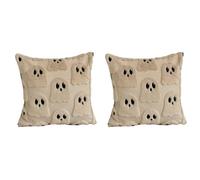 2 federe per cuscini di Halloween, 45 x 45 cm, 2 federe ricamate per divano, casa, camera da letto, Halloween, decorazioni per interni (A)