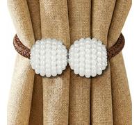 2 Ferma Tenda Sfera Magnetico - Elegante, Pratico e Senza Fori, Ideale per Tende Oscuranti e Leggere, Marrone