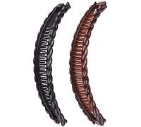 2 fermagli a banana grandi a forma di pesce, fermagli per capelli lunghi a banana, accessori per capelli (uno nero e uno marrone)