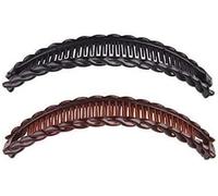 2 fermagli per capelli a banana per capelli spessi e ricci, clip a tartaruga nera e marrone, pettini vintage per donne e ragazze, antiscivolo, accessori per capelli retrò anni '80