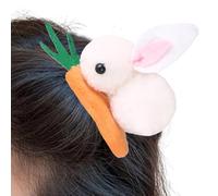 2 fermagli per capelli a forma di coniglio, clip per capelli pasquali per ragazze, accessori per capelli pasquali, carote che mangiano coniglietto per donne