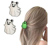 2 fermagli per capelli a forma di fantasma di Halloween, si illuminano al buio, decorazione per capelli di Halloween, antiscivolo, luminosi, simpatici e divertenti, accessori per capelli sottili o
