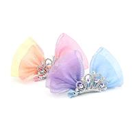 2 fermagli per capelli a forma di fiocco, a forma di corona, graziosi fermagli per capelli in metallo lucido, accessori per capelli per ragazze e bambini