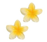 2 fermagli per capelli a forma di fiore giallo crema, clip per capelli hawaiani a forma di ibisco, da donna, grandi clip per capelli spessi, accessori per capelli da donna, di grandi dimensioni, per