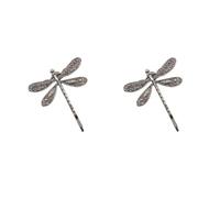 2 fermagli per capelli a forma di libellula argentata, forcine per capelli francesi, accessori per capelli da sposa, stile retrò, argento anticato, accessori per capelli