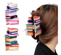 2 fermagli per capelli a forma di libro per il ritorno a scuola, per capelli sottili, divertenti per insegnanti, fermagli per capelli carini, accessori per capelli per donne, amanti dei libri
