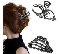 2 fermagli per capelli a forma di ragno per Halloween, per donne e ragazze, grandi fermagli per capelli antiscivolo per capelli spessi e lunghi, accessori per capelli spettrali, per Halloween, regali