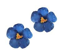 2 fermagli per capelli blu a forma di fiore per donne, Plumeria, ibisco, fermagli per capelli con fiori artificiali, 9,94 cm, fermagli per capelli floreali per vacanze estive, spiaggia, feste, regali