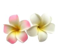 2 fermagli per capelli con fiore bianco e rosa hawaiano frangipani Plumeria e fermagli in schiuma testa fiore festa spiaggia clip per capelli clip per capelli moda donna accessori per capelli 7 cm