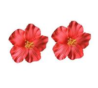 2 fermagli per capelli con fiori hawaiani rossi per donne e ragazze, alla moda, accessori per capelli per ballerine, matrimoni, feste in spiaggia, fermagli per capelli e fermagli per la cura dei