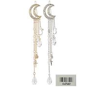 2 fermagli per capelli con nappa, luna, stella, da donna, in lega di metallo, accessori per capelli