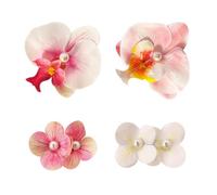 2 Fermagli Per Capelli Con Petali Di Fiori Grandi, 2 Fermagli Per Capelli Con Perle Di Fiori, Fermagli Per Capelli Con Fiori Di Orchidea, Accessori Per Capelli Con Fiori