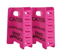 2 fermagli per capelli con scritta "Caution Overstimulated", clip per capelli con segno di avvicinamento Donot, divertenti fermagli per capelli di avvertimento, per donne e ragazze, 11 cm, antiscivolo