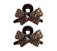 2 fermagli per capelli con strass scintillanti, fiocco per feste e riunioni, per fissare frangia disordinata, soluzione per capelli con strass