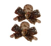 2 fermagli per capelli con strass scintillanti, fiocco per feste e riunioni, per fissare frangia disordinata, soluzione con strass
