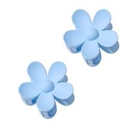 2 fermagli per capelli floreali, blu, grandi e carine, per capelli spessi, scrub e petali di fiori, per donne e uomini
