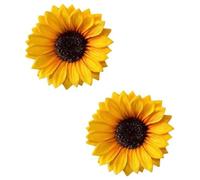 2 fermagli per capelli gialli a forma di girasole | Fermagli per capelli con fiore | Accessori per vacanze al mare - Forcine per capelli, clip e fermagli per capelli a forma di girasole