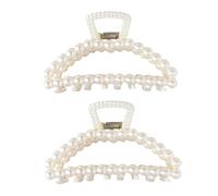 2 fermagli per capelli grandi bianchi per capelli spessi, fermagli per capelli per ragazze, grandi fermagli per capelli sottili, clip per capelli con perle finte, mascella neutra r grande