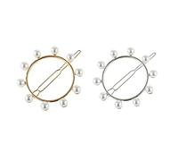 2 fermagli per capelli in lega d'oro e argento con cerchio rotondo per coda di cavallo, accessori per gioielli per ragazze e donne