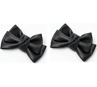 2 fermagli per capelli in pelle PU nera, clip a becco d'anatra con fiocco stile coreano, fermagli per capelli alla moda, accessori per capelli per donne e ragazze, clip e mollette, clip con fiocco