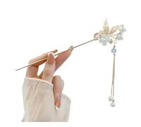 2 fermagli per capelli in stile cinese con nappa, design floreale tradizionale, accessorio per acconciature da donna, forcina (B)