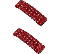 2 fermagli per capelli in stile coreano con strass rossi, forcine rettangolari lucide, lussuose forcine per capelli da matrimonio, accessori per capelli per donne e ragazze, per la cura dei capelli