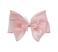 2 fermagli per capelli in tessuto, a forma di farfalla, colorati e carini, fatti a mano, colore: rosa