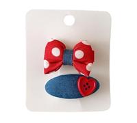 2 fermagli per capelli in tessuto, a pois rossi vintage, dolci e carini, mini accessori per capelli fatti a mano con fiocco