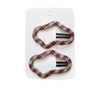 2 fermagli per capelli in tessuto, clip per capelli con nuvole rosse e verdi di Natale, accessorio per capelli dolce per ragazze nuvole B