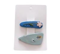 2 fermagli per capelli in tessuto, dolce e carino blu denim mini fatto a mano accessorio per capelli blu B