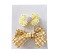 2 fermagli per capelli in tessuto, dolci e carini, fiori gialli, fatti a mano, mini fermagli per capelli gialli a D