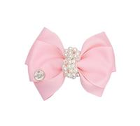 2 fermagli per capelli in tessuto, fatti a mano, dolci e carini, con fiocchi di perle, rosa B