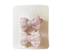 2 fermagli per capelli in tessuto, fiocchi riempiti di cotone, graziosi e graziosi mini accessori per capelli fatti a mano rosa