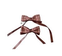 2 fermagli per capelli in tessuto, fiocco rosso a quadretti, dolci e adorabili mini accessori per capelli fatti a mano rosso E