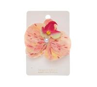 2 fermagli per capelli in tessuto, fiori finti colorati, fatti a mano, clip laterali arancioni
