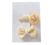 2 fermagli per capelli in tessuto, graziosi fiori gialli, fatti a mano, mini fermagli per capelli gialli A