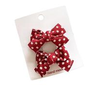 2 fermagli per capelli in tessuto, grazioso e dolce fiocco rosso, fatto a mano, mini clip per capelli rosso C