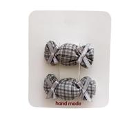 2 fermagli per capelli in tessuto, grigi dolci e carini, mini fermagli per capelli fatti a mano Candy