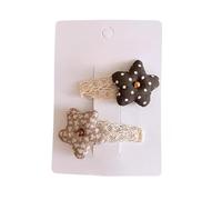 2 fermagli per capelli in tessuto, marrone a pois dolci e carini, mini accessori per capelli fatti a mano marrone C