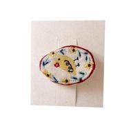 2 fermagli per capelli in tessuto, ricamo squisito, graziosi e graziosi mini accessori per capelli fatti a mano a forma di pollo
