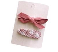 2 fermagli per capelli in tessuto, rosa dolce e carino, mini fermagli per capelli fatti a mano con fiocco