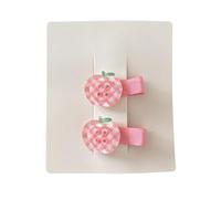 2 fermagli per capelli, mini fermagli per capelli a forma di fiore di frutta rosa, accessorio per capelli mela