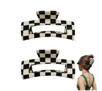 2 fermagli per capelli quadrati con artigli a scacchi, fermagli per capelli a scacchi, fermagli per capelli da donna, grandi accessori per capelli per ragazze, clip per capelli antiscivolo