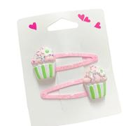 2 fermagli per capelli scintillanti per ragazze, con motivo a farfalla e cupcake, accessori per capelli alla moda per feste per bambini, Come mostrato nella Figura 6
