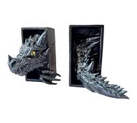 2 fermalibri a forma di drago, design 3D, si apre dallo scaffale da utilizzare tra libri o su un'estremità di una libreria o un angolo del libro Fantasy Dragon Decor gotico medievale scaffali